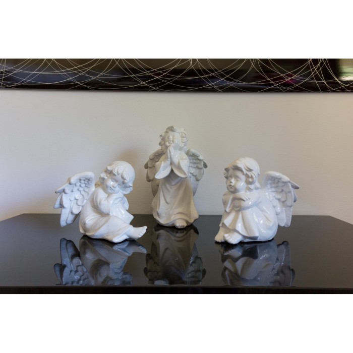 Smalt-Glazed Ceramic Angels